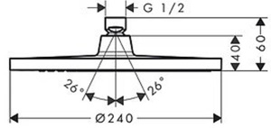 Верхний душ Hansgrohe Crometta S240 1jet 26723000