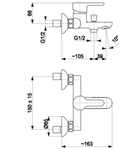 Смеситель для ванны Armatura Granat 5524-010-00