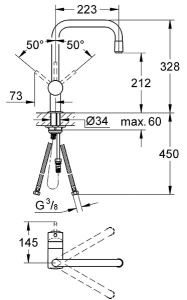 Смеситель для кухонной мойки Grohe Minta 32067000 / 32067DC0, хром