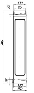 Чугунный элемент дымохода 115/740 ProMetall (серый)