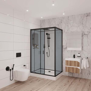 Душевая кабина Niagara NG-6912-01QL / NG-6912-01QR Black, 120х80 L, тонированный