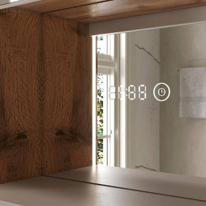 Шкаф-зеркало Equil Gleam LED 60.1D амарок / дуб вотан