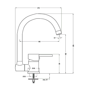 Смеситель для кухонной мойки Deante Aster BCA 061M со складным изливом