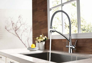 Смеситель для кухонной мойки Lemark Comfort LM3071C-Gray с подключением к системе очистки воды
