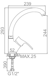 Смеситель для кухонной мойки Ledeme L5964