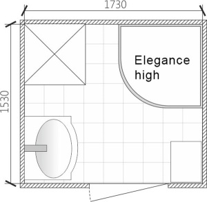 Душевая кабина Domani-Spa Elegance high, 90х90, прозрачный