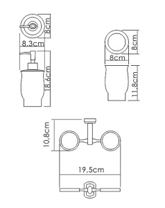 Стакан Wasserkraft K-24189 с дозатором для жидкого мыла