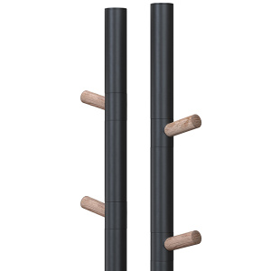 Полотенцесушитель Gloss&Reiter Э2 DUOFIT.E2.L.25x140.H4.Black-Wood электрический (таймер), 12х130 2 секции 4 крючка, черный, дерево
