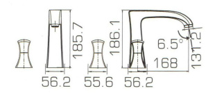 Смеситель на борт ванны на 3 отверстия Bravat WHIRPOOL F578112C-1