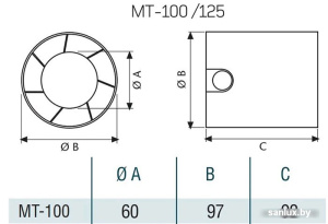 Вытяжной вентилятор CATA MT-100 фото 2