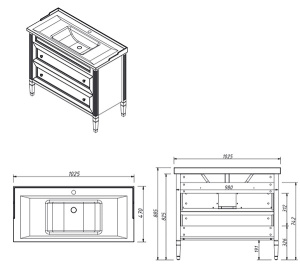 Тумба под умывальник Caprigo Albion Concept 100 34014-SF019, 100, графит