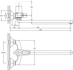 Смеситель для ванны Haiba HB2237