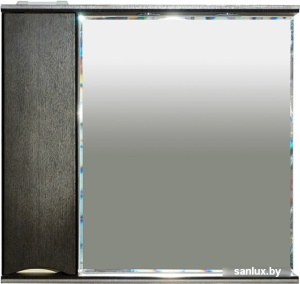 Мебель для ванных комнат Misty шкаф с зеркалом Элвис 85 со светом (левый, венге)