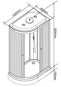 Душевая кабина Parly EC1231, 120х80, тонированный