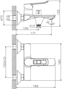 Смеситель для ванны Haiba HB60556
