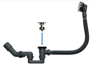 Сифон для ванны Alba Spa E1 МПМ100400 Click Clack