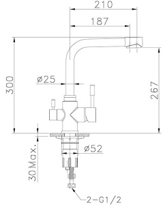 Смеситель для кухонной мойки Lemark Expert LM5061G с подключением к системе очистки воды