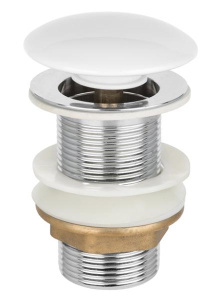 Сифон для умывальника McAlpine HC2 с донным клапаном Roxen PD01W (white) без перелива и гофрой