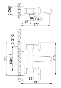 Смеситель для ванны Iddis Acros ACRSB02i02WA