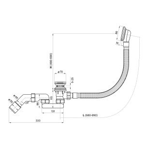 Сифон для ванны Wellsee Useful Extras 231912000 / 231913000, белый глянцевый