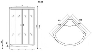 Душевая кабина Niagara NG-901-01 / NG-902-01, 90х90, тонированный