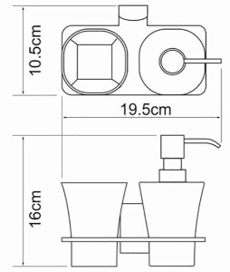 Стакан с дозатором для жидкого мыла Wasserkraft Leine K-5089
