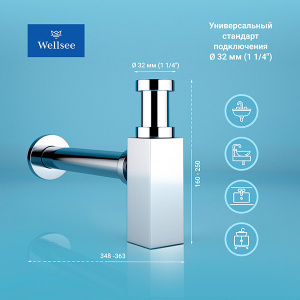 Сифон для умывальника Wellsee Drainage System 182109000