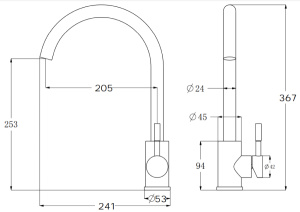 Смеситель для кухонной мойки Esko K45 White