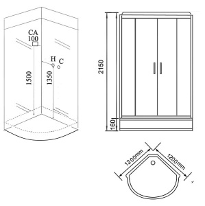 Душевая кабина Grossman GR242, 120x120, прозрачный