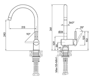 Смеситель для кухонной мойки Paulmark Bend Be212066-SS