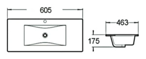 Умывальник SantiLine SL-2102 60 / 70 / 80 / 90 / 100 / 120, 91х46, белый