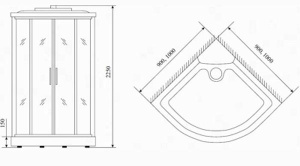 Душевая кабина Timo T-7709 / T-7701, 100х100, прозрачный