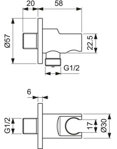 Шланговое подключение Ideal Standard IdealRain Black BC807XG