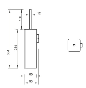 Ершик для унитаза Whitecross Cubo CU2472CR / CU2472NIB, никель брашированный