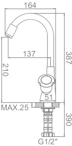 Смеситель для кухонной мойки Ledeme L4022, красный