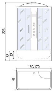 Душевая кабина River Sena 55 ТН, 150х70, тонированный