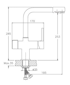 Смеситель для кухонной мойки Haiba HB70088-7 с подключением к фильтру воды