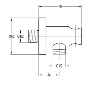 Шланговое подключение Omnires 8873CR / 8873BL / 8873GL / 8873GLB, черный