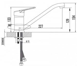 Смеситель для кухонной мойки Lemark Luna LM4104C
