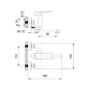 Смеситель для ванны Wisent WP30225