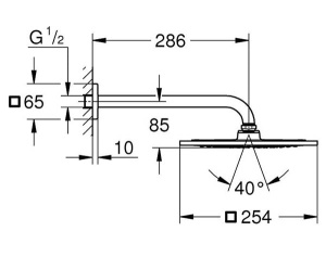 Верхний душ Grohe Rainshower F-series 10" 27271000