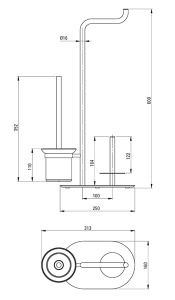Многофункциональная стойка для туалета Deante Silia Titanium ADI D732, титан, матовый