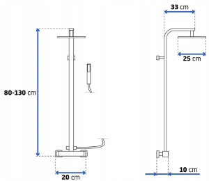 Душевая стойка с термостатом Rea Milan + смеситель для умывальника Rea Enzo