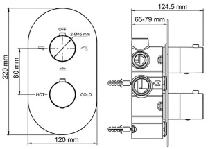Смеситель скрытого монтажа WasserKraft Berkel 4844 Thermo (3 функции)