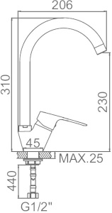 Смеситель для кухонной мойки Ledeme L5949-2