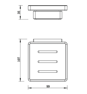 Мыльница Whitecross Cubo CU2420CR / CU2420NIB, матовый, хром
