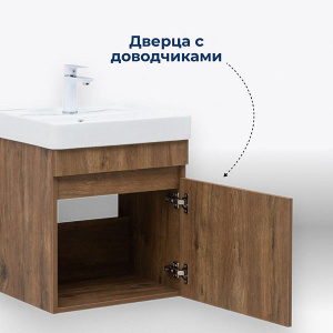 Тумба под умывальник Aquanet Оптима 50 дуб рустикальный, 50, дуб рустикальный