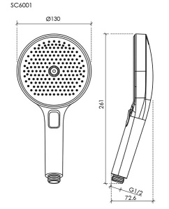 Душевая лейка Sancos Nok round SC6001GG