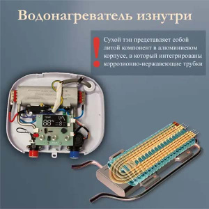 Проточный водонагреватель Primoclima Therma 5.5 кВт белый, 5.5 кВт