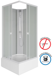 Душевая кабина Niagara Promo P90/26Q/MT/BK / P100/26Q/MT/BK, 90х90, матовый
